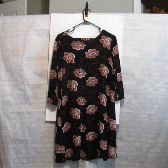 Loft size medium (US reg) Swing Dress, back keyhole/bar w/cinnamon & blackberry - Picture 1 of 11
